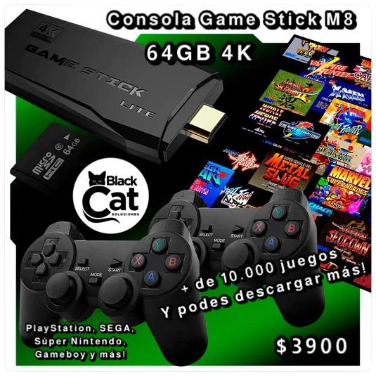 Consola Game Stick M8 64GB 4K + 10.000 Juegos! – Black Cat Soluciones